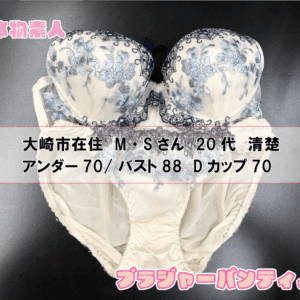 ブラジャー&パンティSet 大崎市在住 M・Sさん 20代 Dカップ 清楚